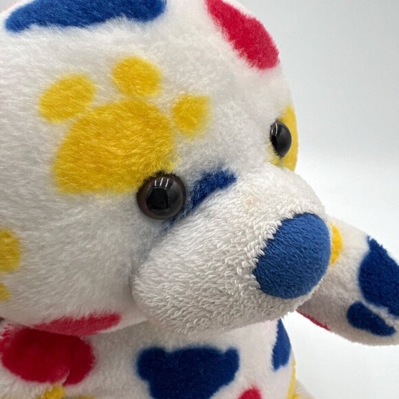 BAB 2011 White Bear with RED Hearts Yellow Paw Prints Blue Bear build a bear toy - Picture 4 of 12